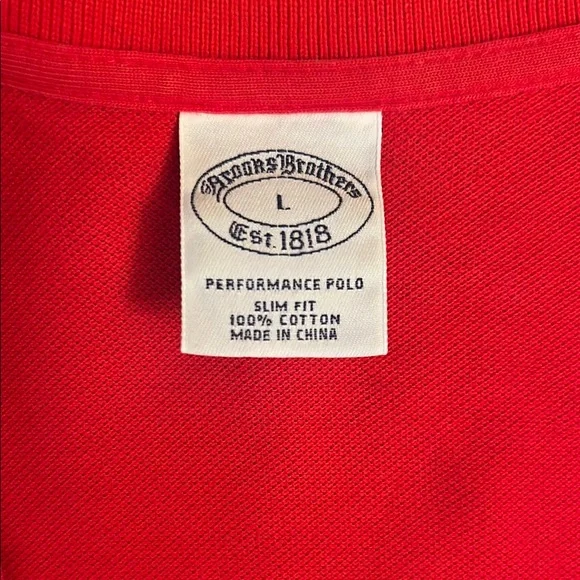 Brooks Brothers Red Polo Slim Fit Performance Polo Men’s Size Large - Picture 2 of 11